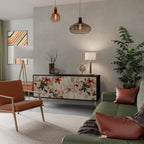 PETAL HARMONY Aparador de 3 Portas em Acabamento Preto