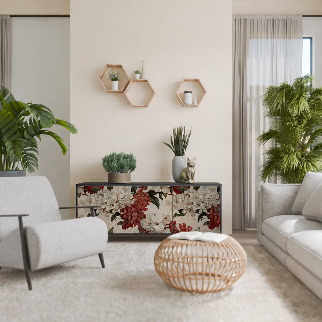 EPHEMERAL DAYS Aparador de 3 Portas em Acabamento Preto