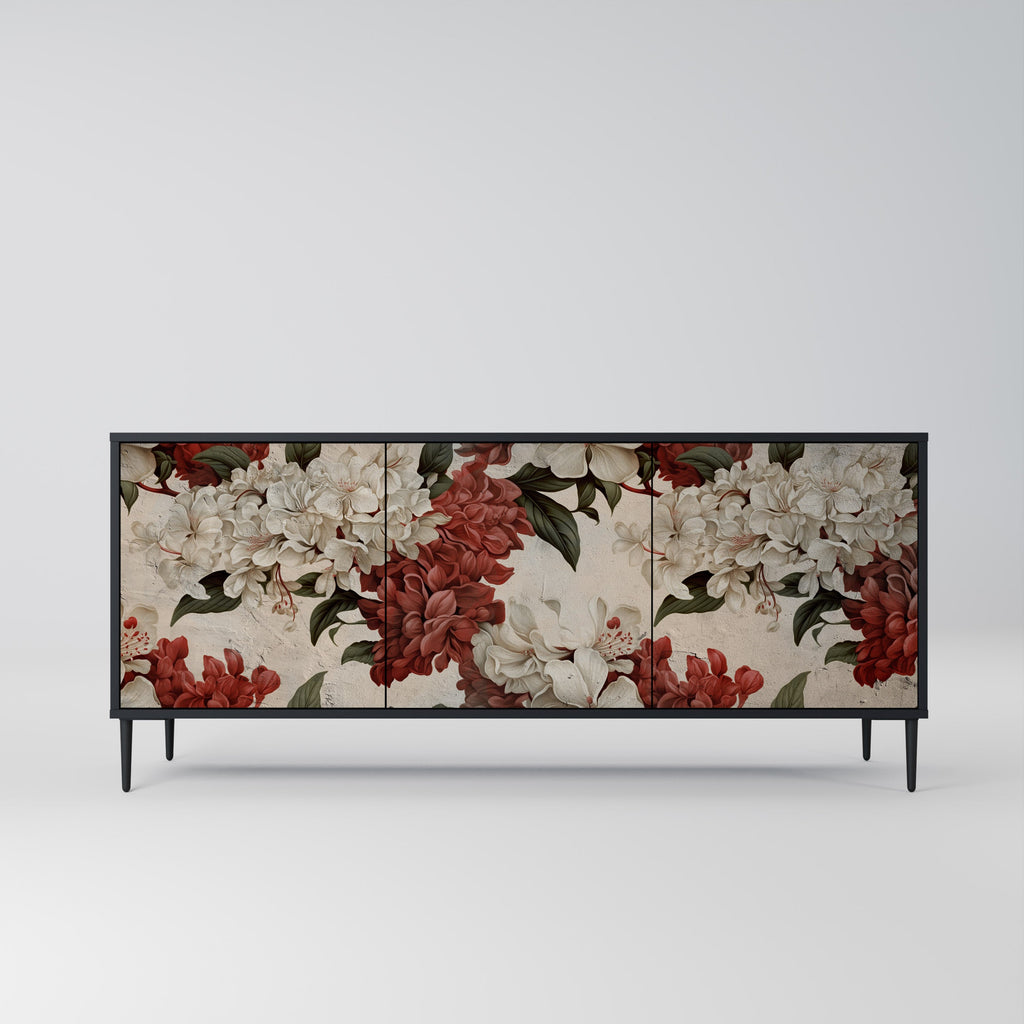 EPHEMERAL DAYS Aparador de 3 Portas em Acabamento Preto