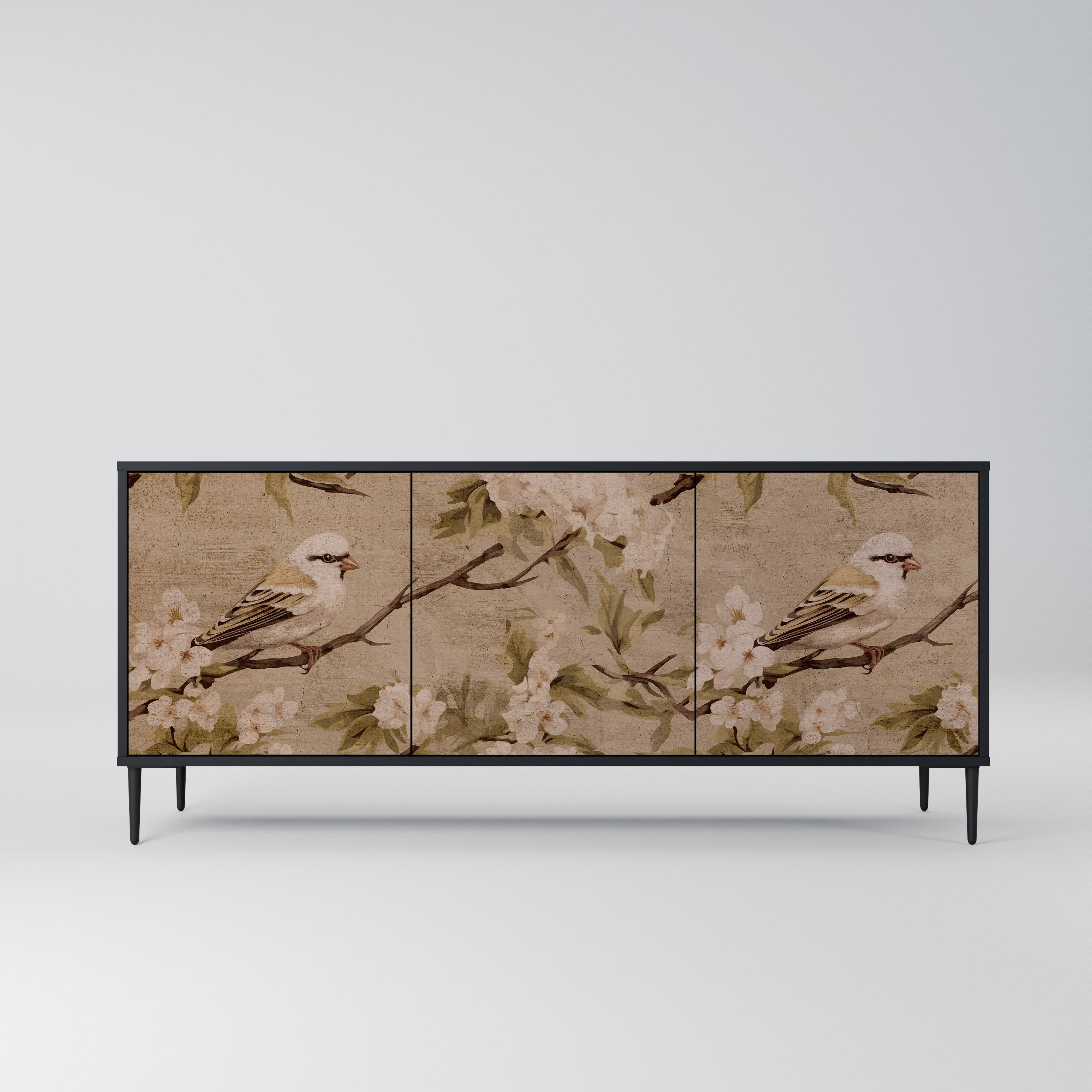 PETAL DISTINGUISH 3-Door Sideboard in Black Finish