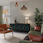 FOWL ORNAMENT Aparador de 3 Portas em Acabamento Preto