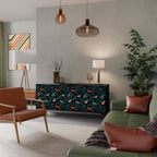 FOWL ORNAMENT Aparador de 3 Portas em Acabamento Preto