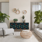 FOWL ORNAMENT Aparador de 3 Portas em Acabamento Preto