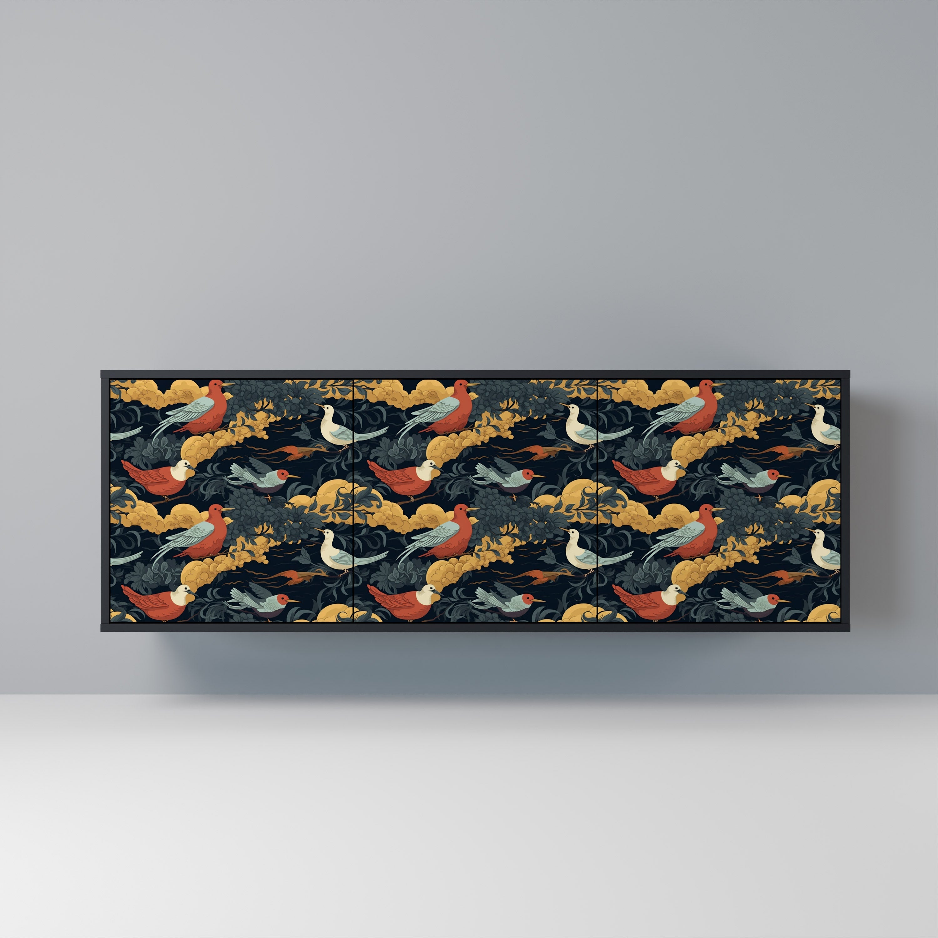 FOWLY DAZE 3-Door Sideboard in Black Finish