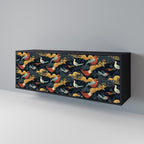 FOWLY DAZE Aparador de 3 Portas em Acabamento Preto