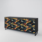 FOWLY DAZE Aparador de 3 Portas em Acabamento Preto