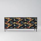 FOWLY DAZE Aparador de 3 Portas em Acabamento Preto