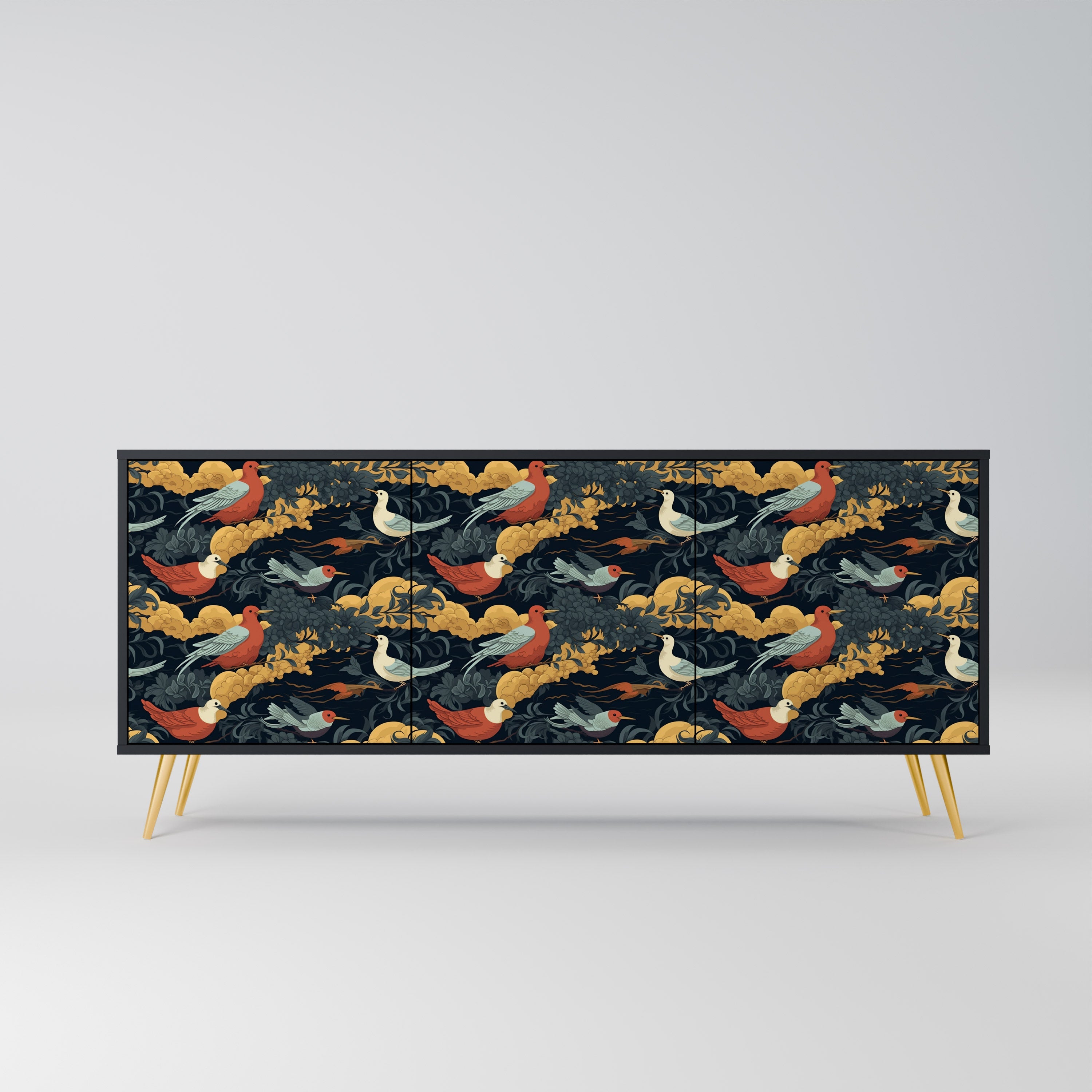 FOWLY DAZE 3-Door Sideboard in Black Finish