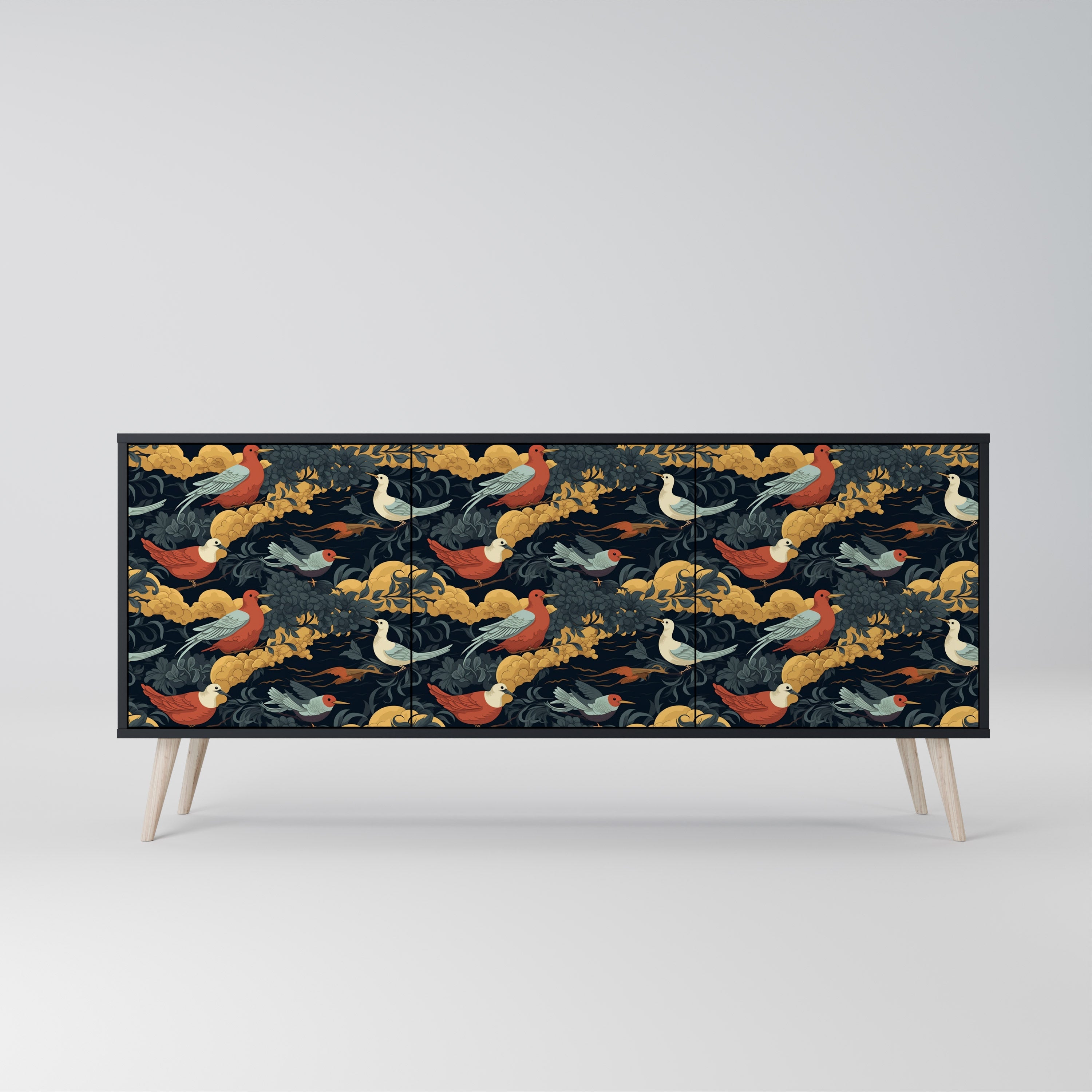 FOWLY DAZE 3-Door Sideboard in Black Finish