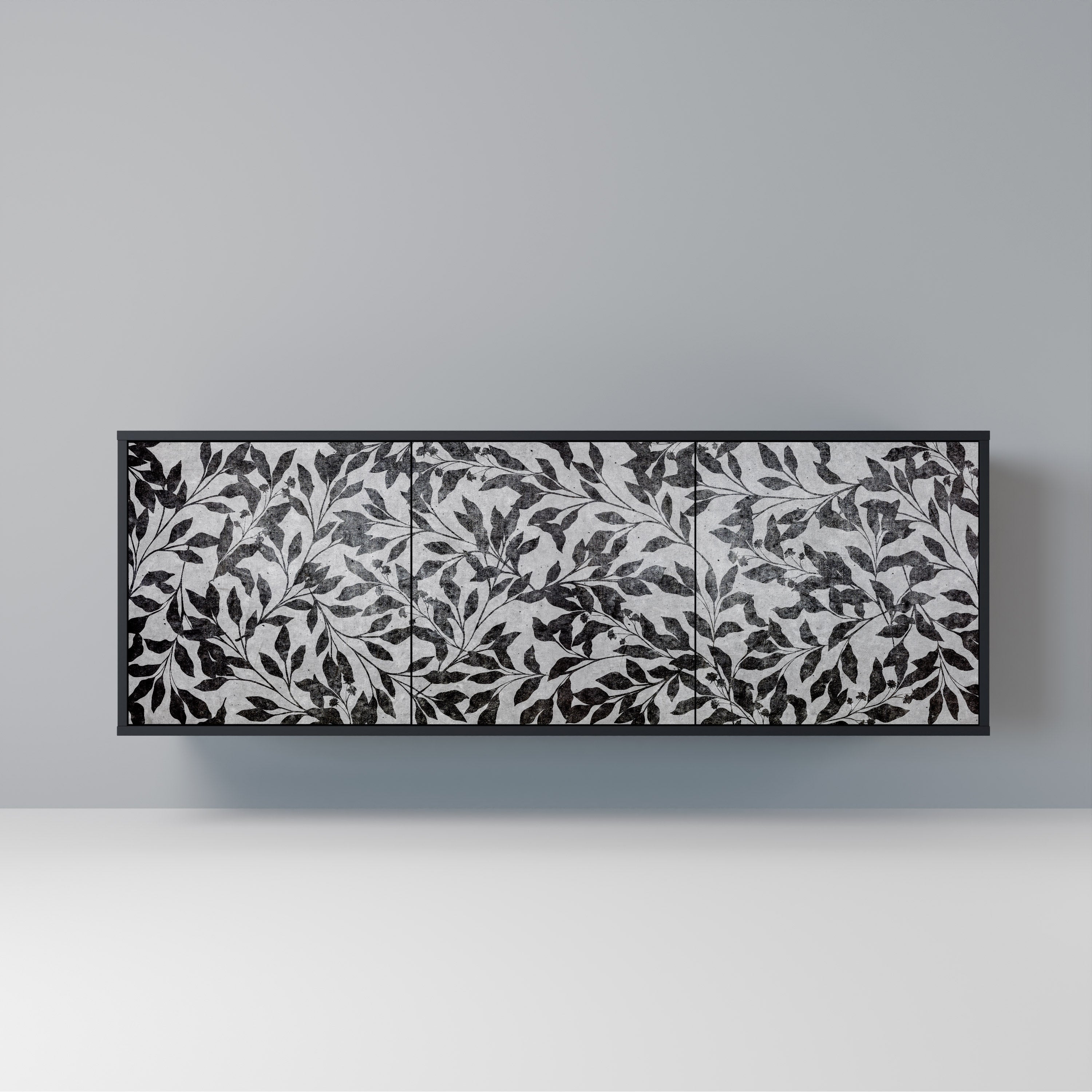 CHARCOAL SPROUT 3-Door Sideboard in Black Finish