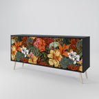 RADIANT FLORA Aparador de 3 Portas em Acabamento Preto