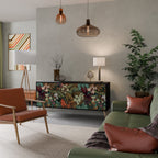 BOTANICAL EMERGENCE Aparador de 3 Portas em Acabamento Preto