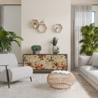 BLOOMING HARMONY Aparador de 3 Portas em Acabamento Preto