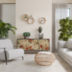 BLOOMING HARMONY Aparador de 3 Portas em Acabamento Preto