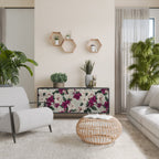 FLOWERET DREAM Aparador de 3 Portas em Acabamento Preto