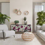 FLOWERET DREAM Aparador de 3 Portas em Acabamento Preto