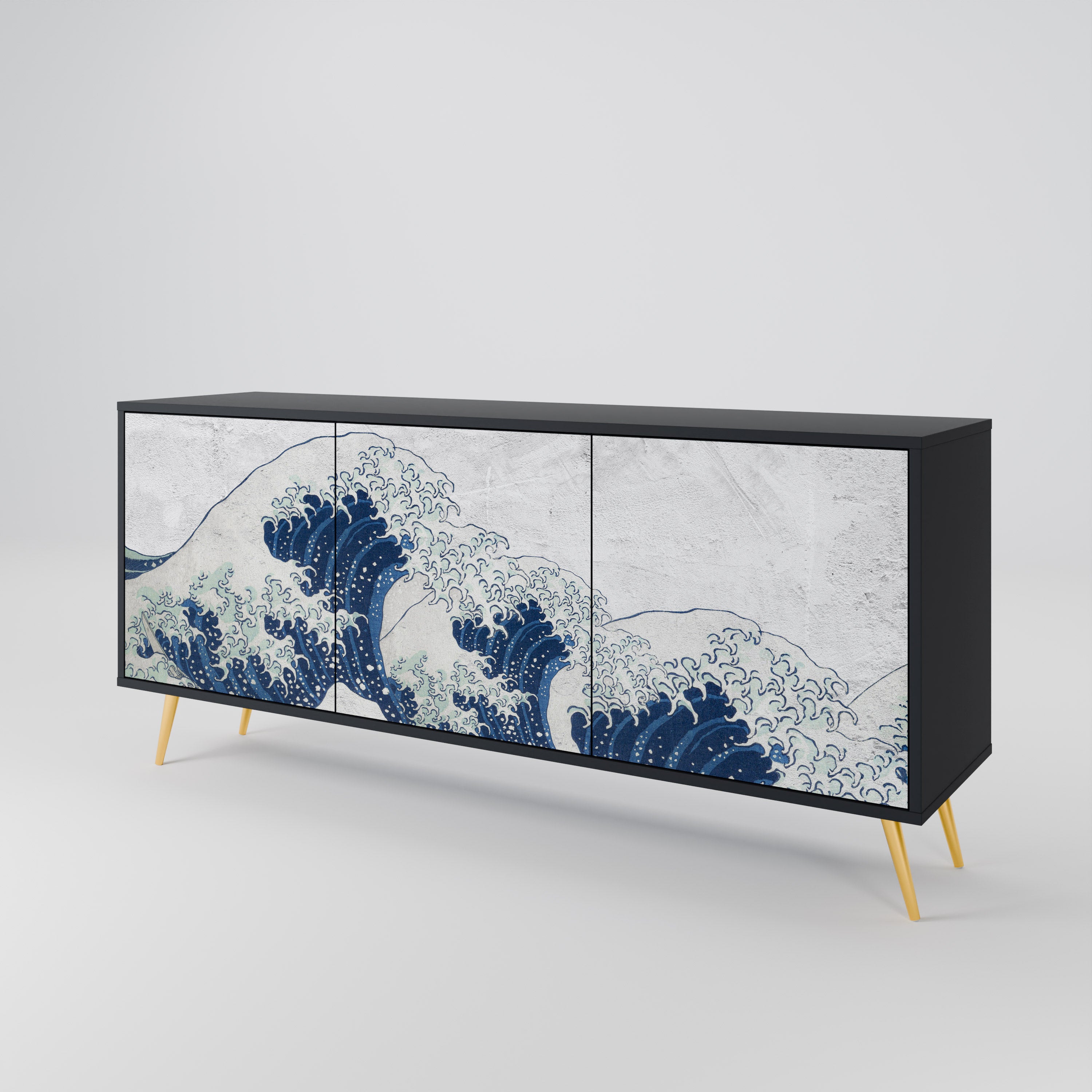 THE GREAT WAVE AT KANAGAWA 3-Door Sideboard