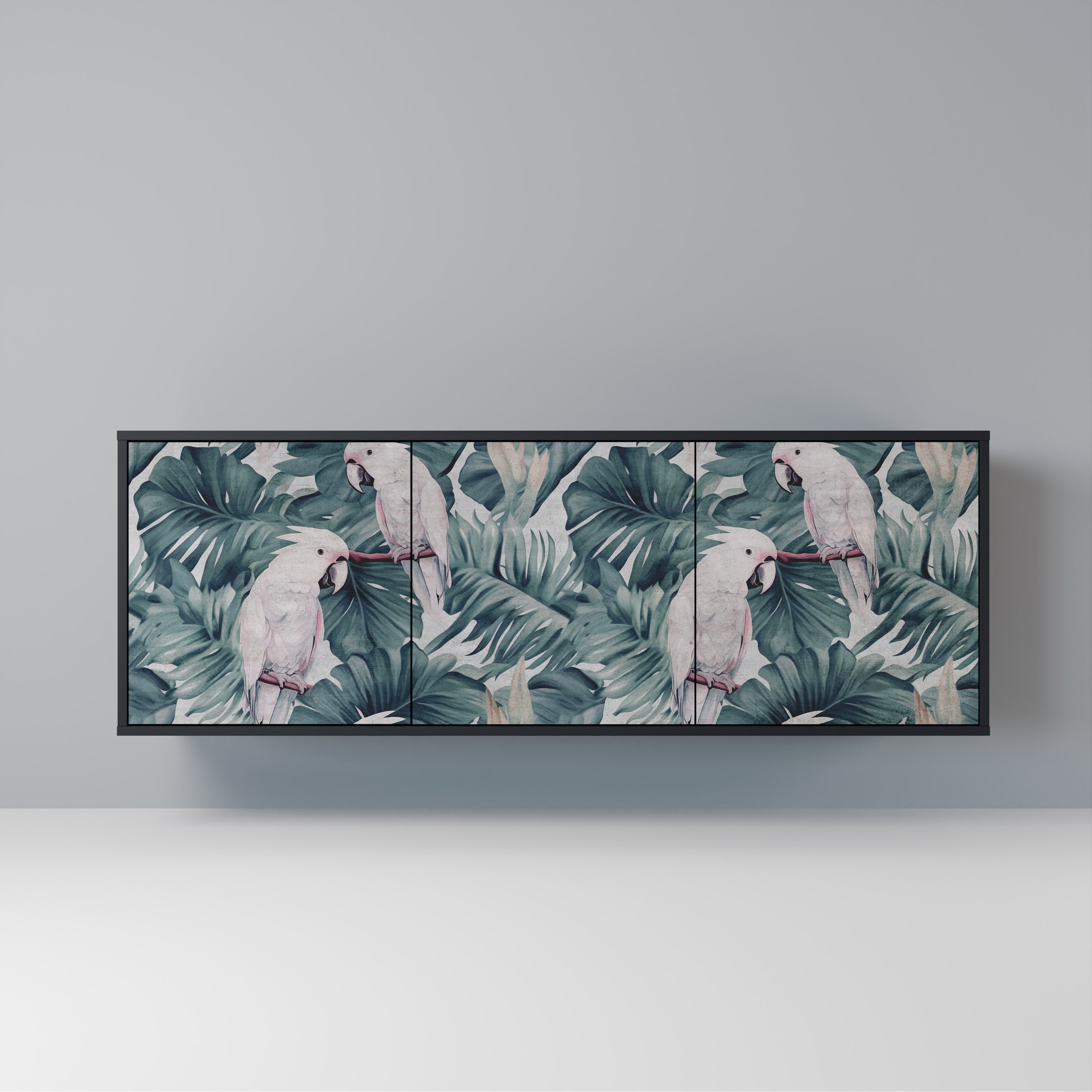 POPINJAY LOOK Aparador de 3 Portas em Acabamento Preto