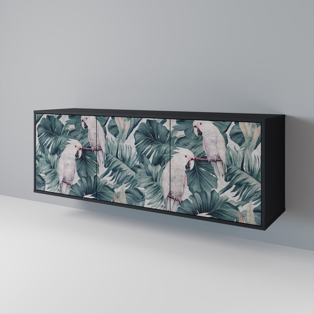 POPINJAY LOOK Aparador de 3 Portas em Acabamento Preto