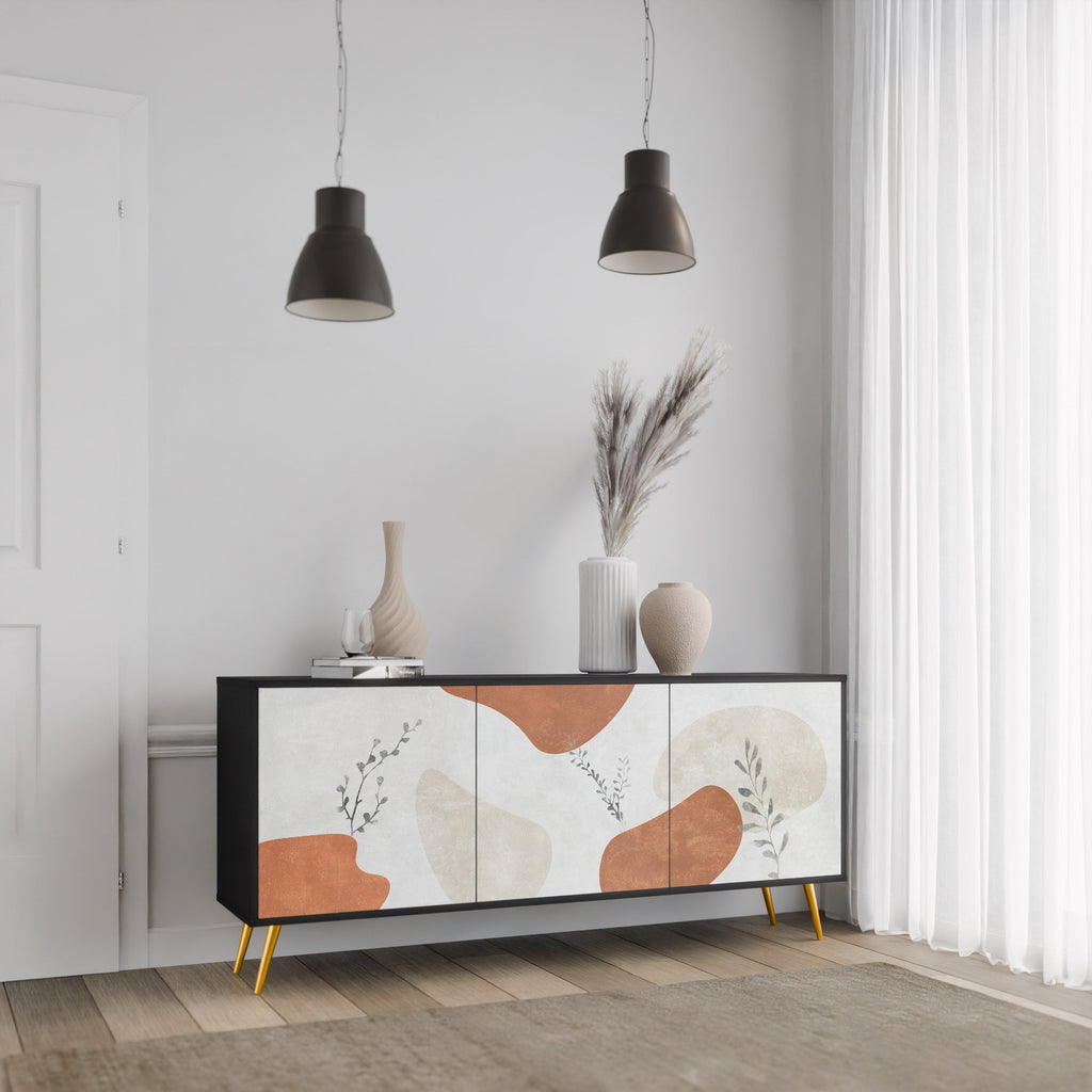 TRANQUIL TWIG 3-Door Sideboard in Black Finish