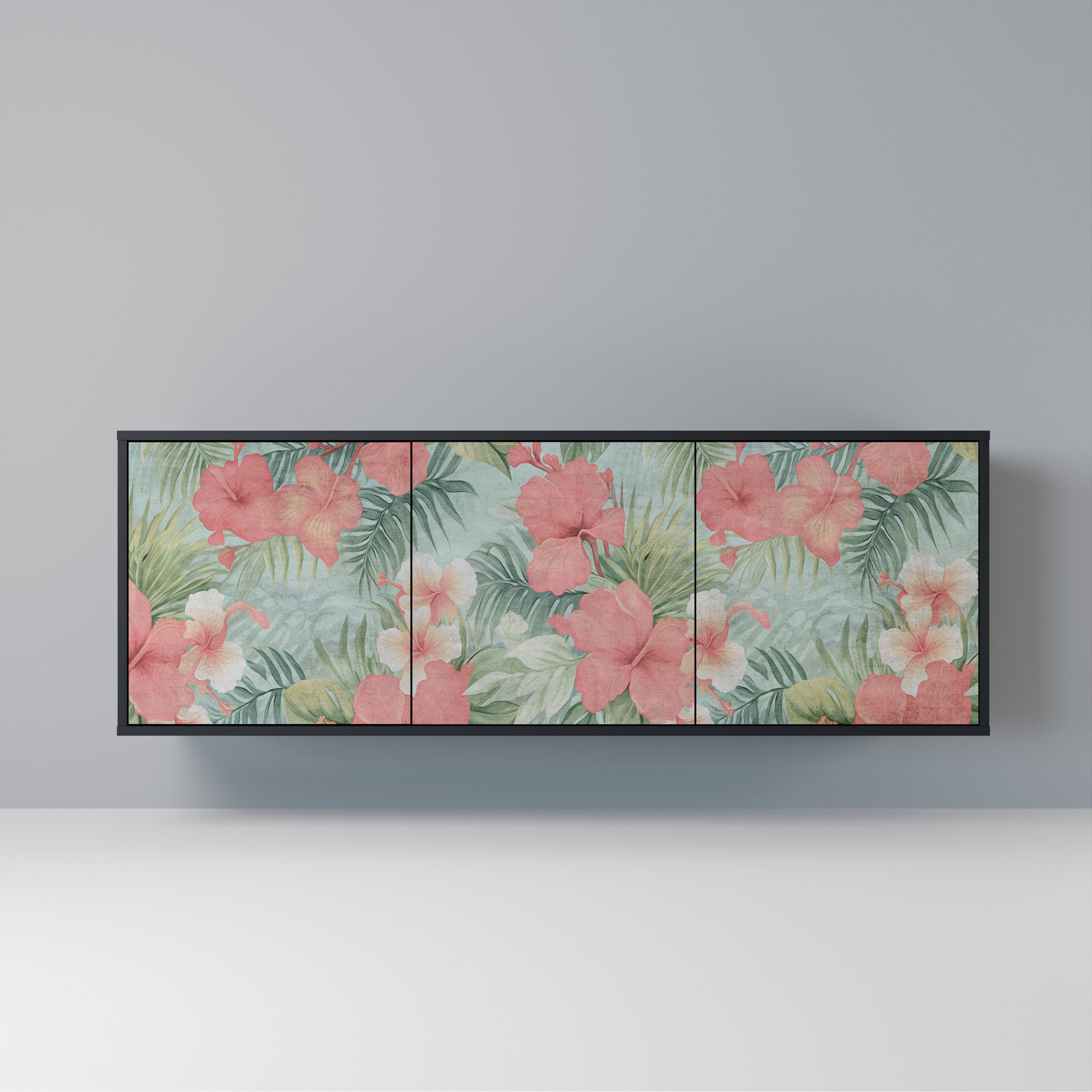 HAWAIIAN SPIRIT Aparador de 3 Portas em Acabamento Preto