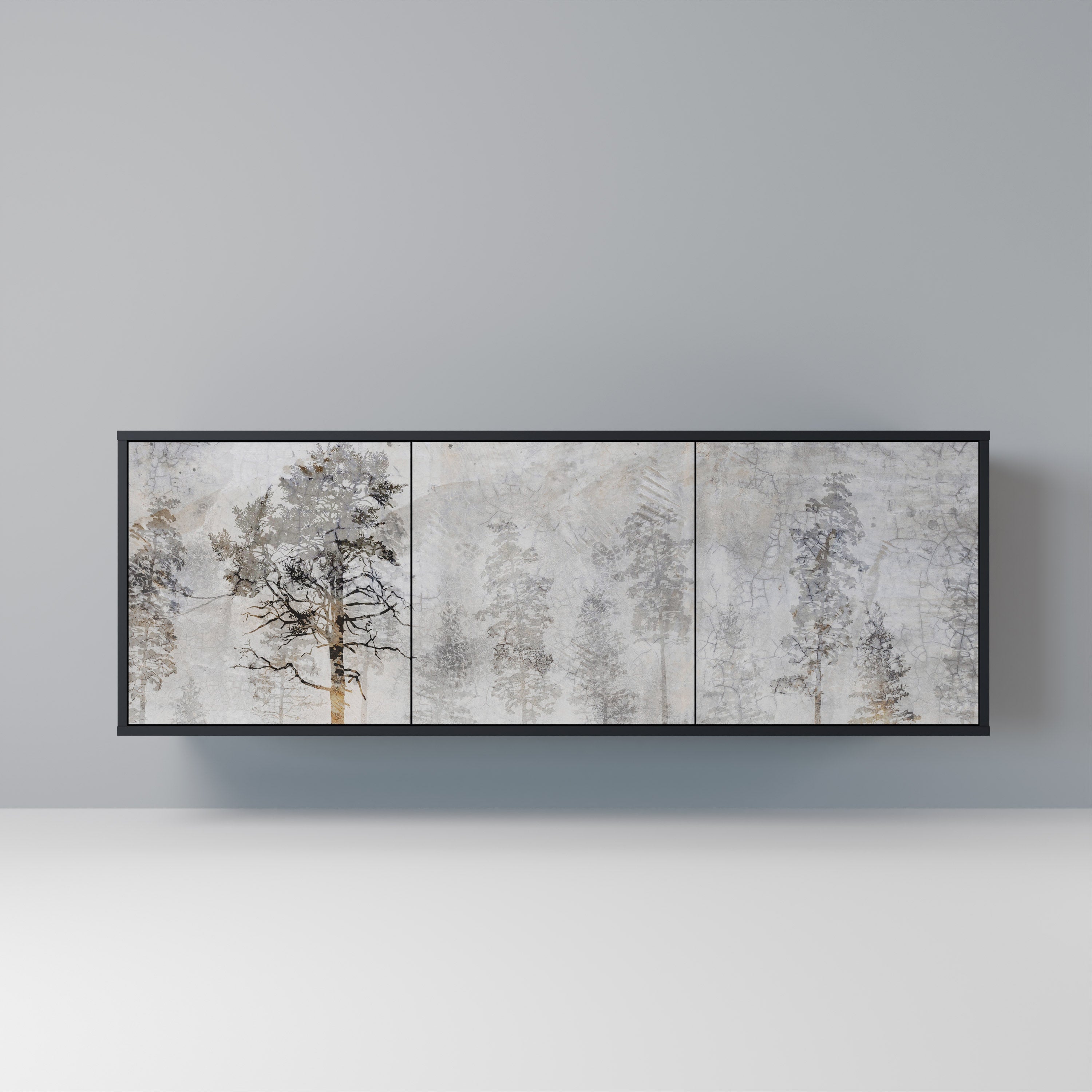 FADE IN THE TREES Aparador de 3 Portas em Acabamento Preto