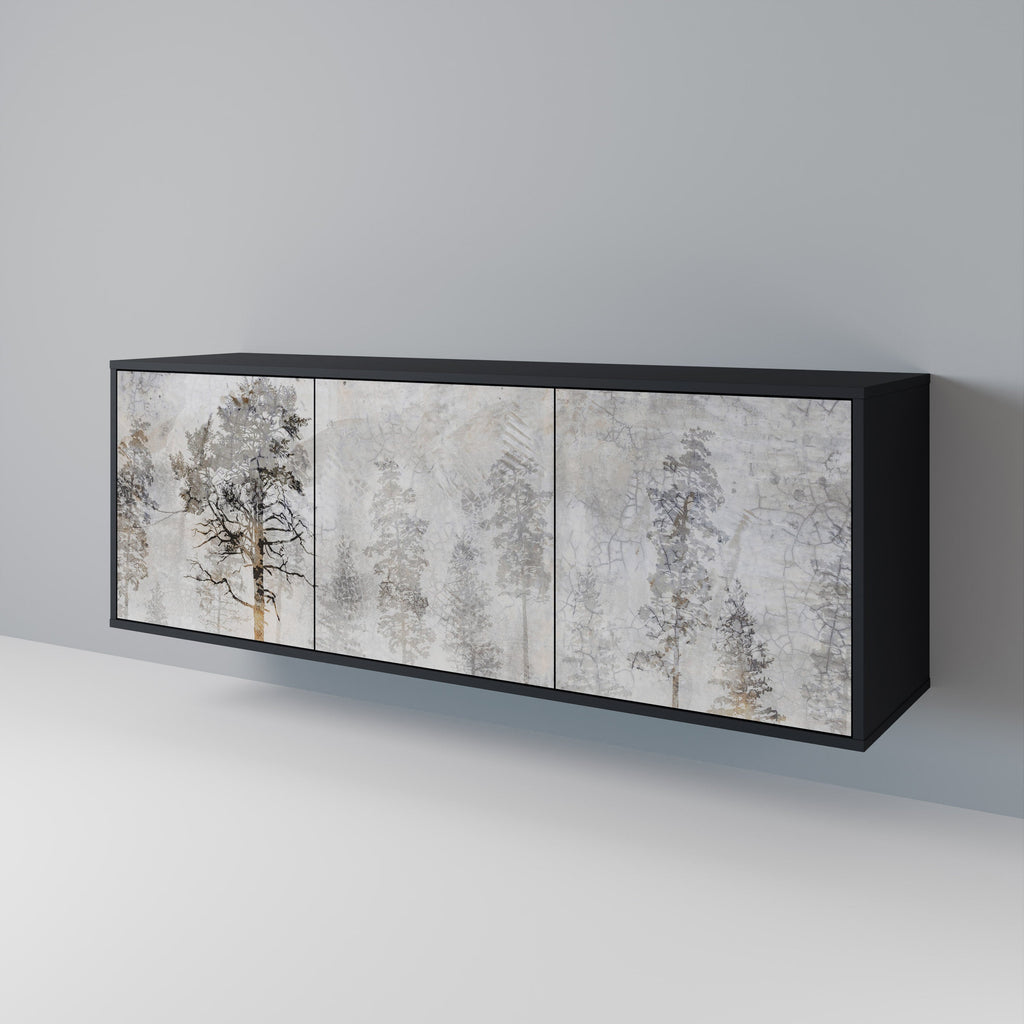 FADE IN THE TREES Aparador de 3 Portas em Acabamento Preto