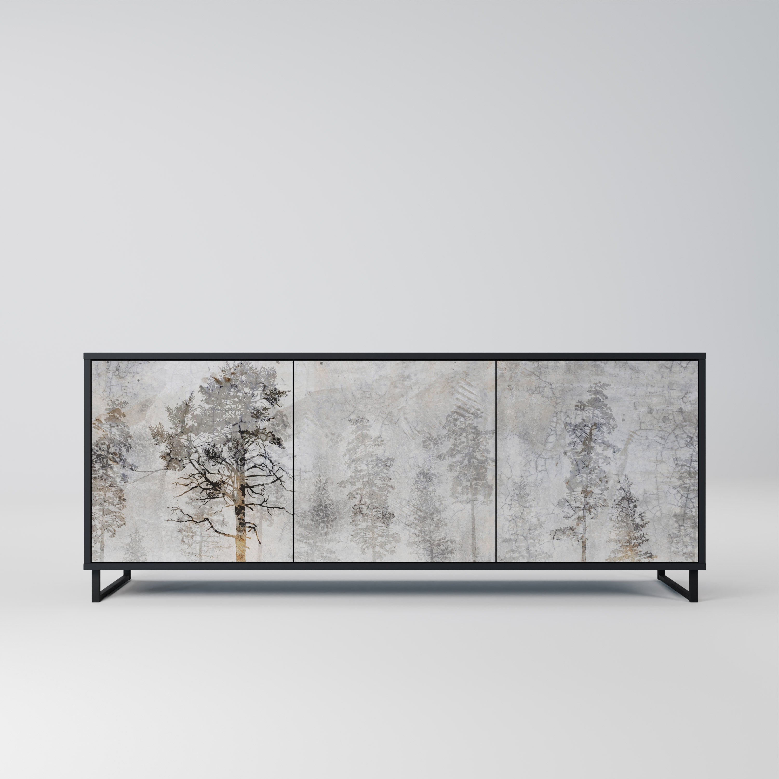 FADE IN THE TREES Aparador de 3 Portas em Acabamento Preto