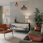 JAPANESE LANDSCAPE Aparador de 3 Portas em Acabamento Preto