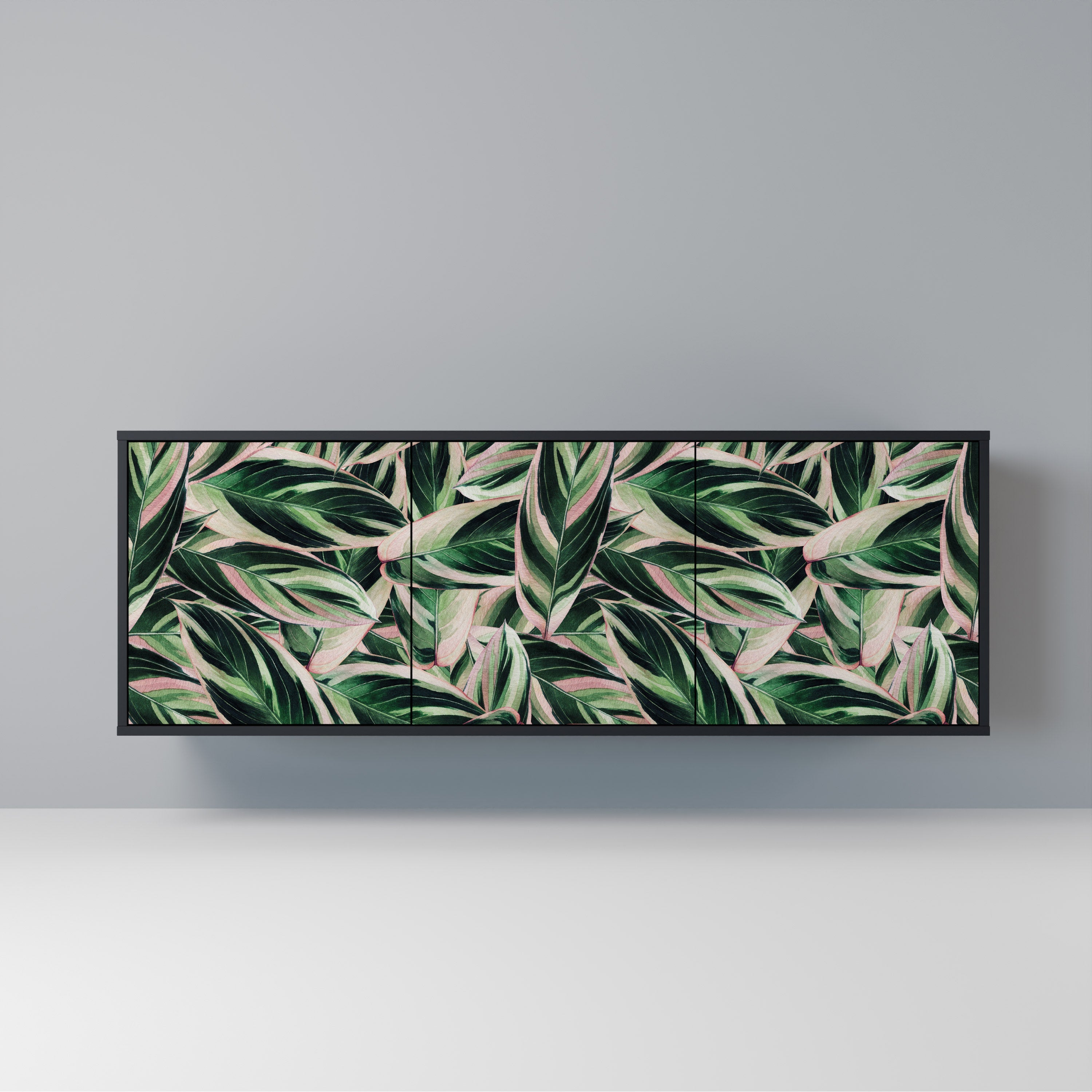 EERIE STROMANTHE Aparador de 3 Portas em Acabamento Preto