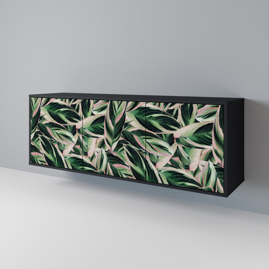 EERIE STROMANTHE Aparador de 3 Portas em Acabamento Preto