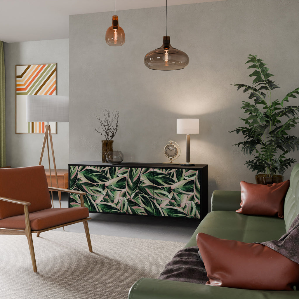 EERIE STROMANTHE Aparador de 3 Portas em Acabamento Preto