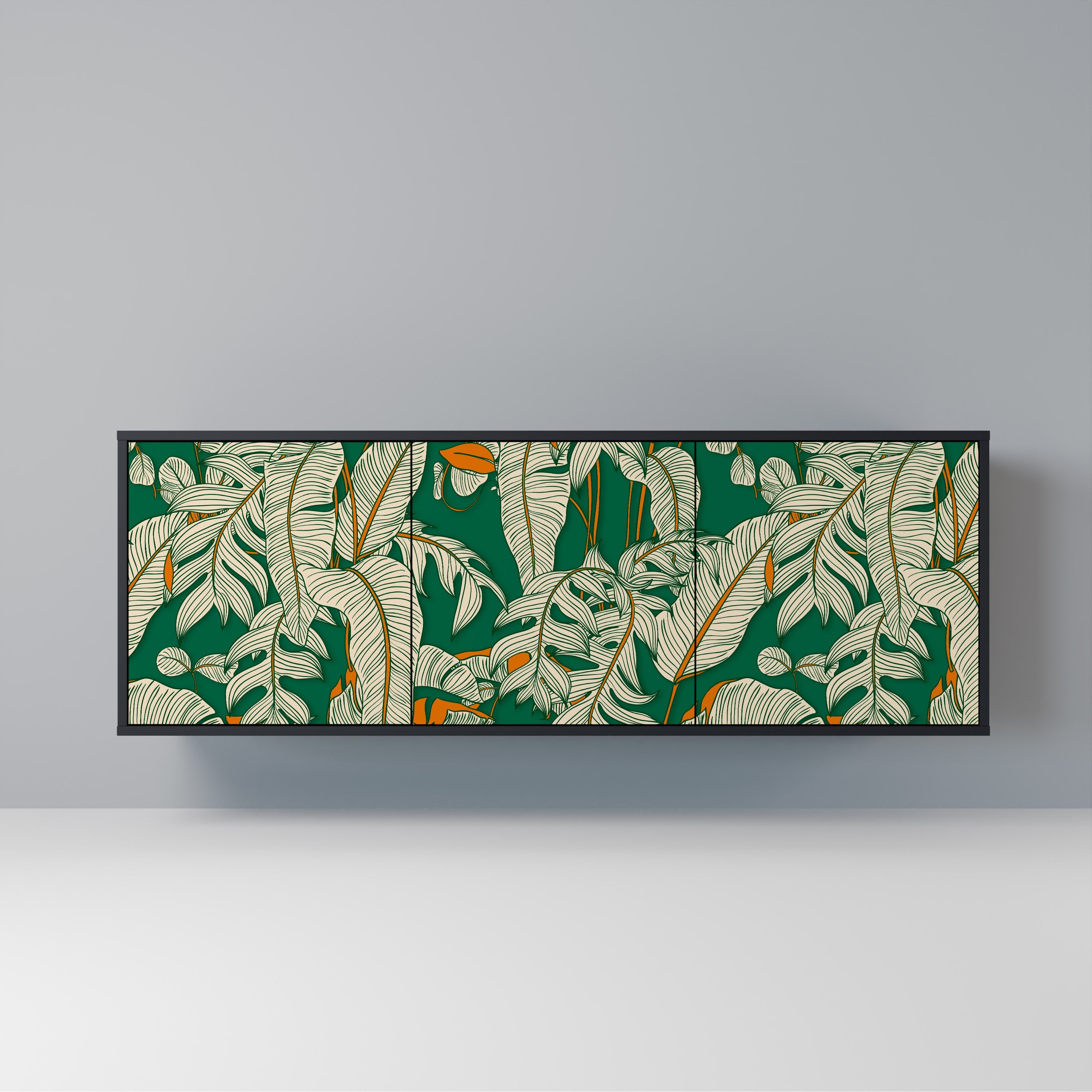 VERDANT PLEASURES Aparador de 3 Portas em Acabamento Preto