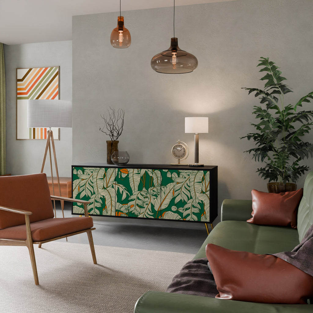 VERDANT PLEASURES Aparador de 3 Portas em Acabamento Preto