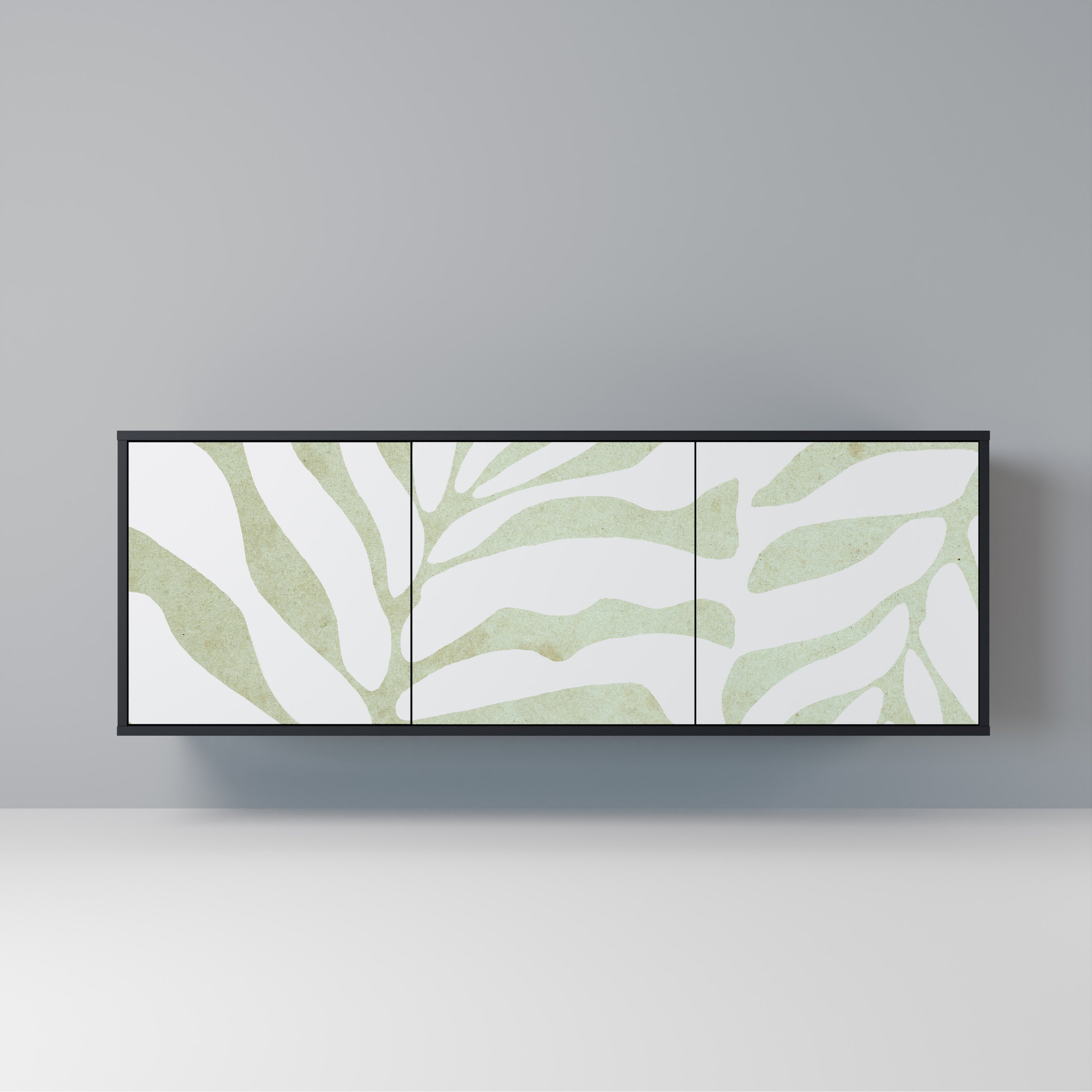 BOTANICAL SPARK Aparador de 3 Portas em Acabamento Preto