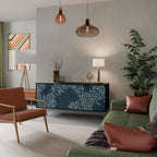 BLUE LEAVES Aparador de 3 Portas em Acabamento Preto