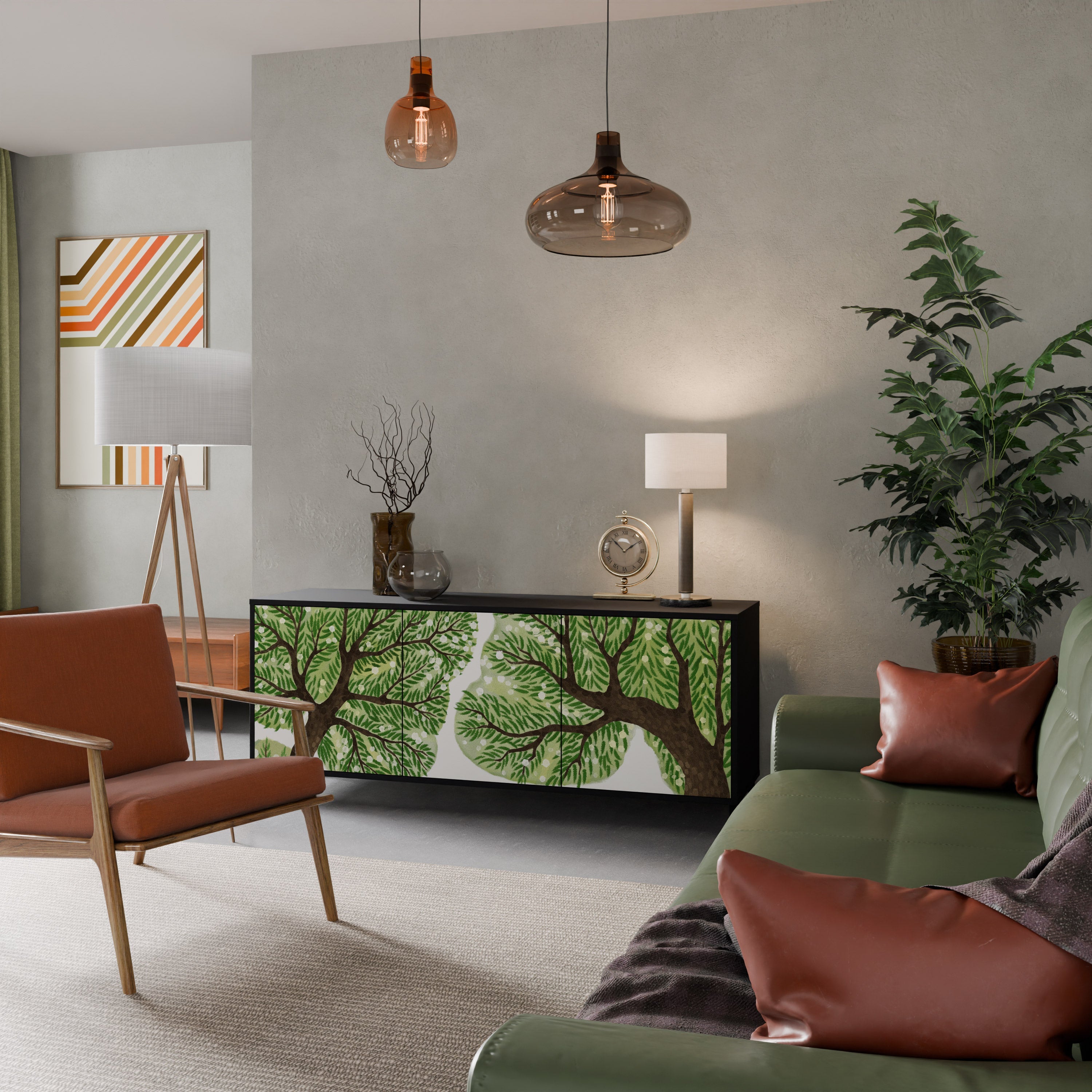 WILDERNESS DASH 3-Door Sideboard in Black Finish