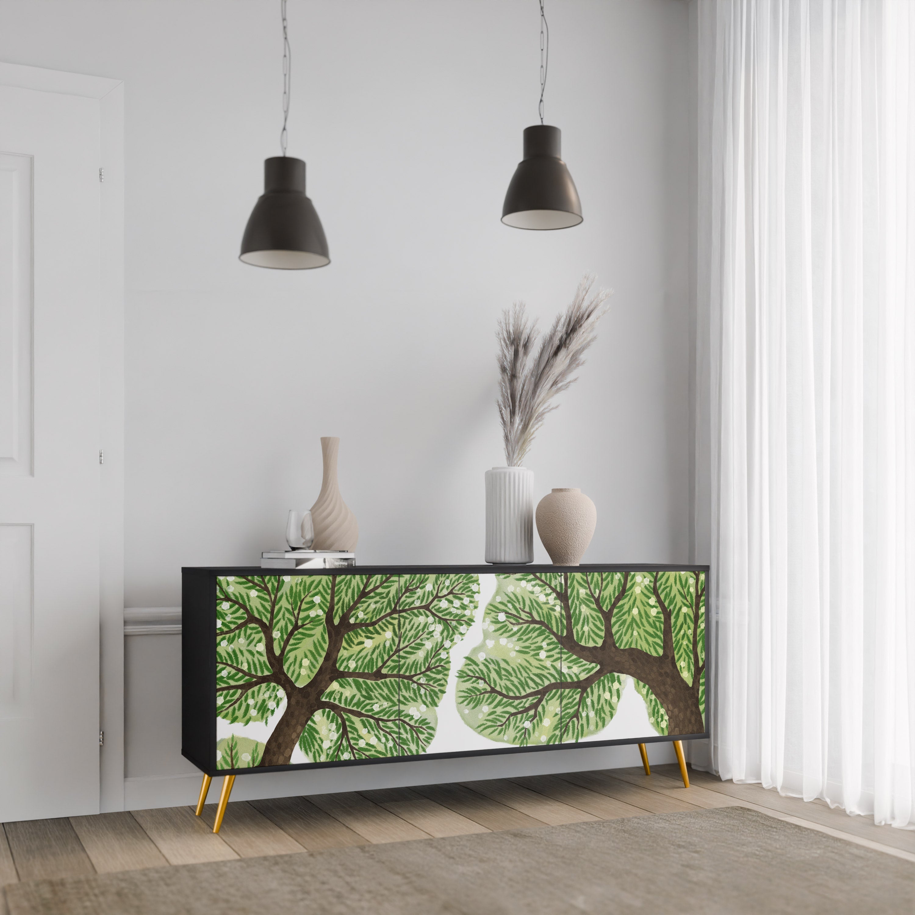 WILDERNESS DASH 3-Door Sideboard in Black Finish