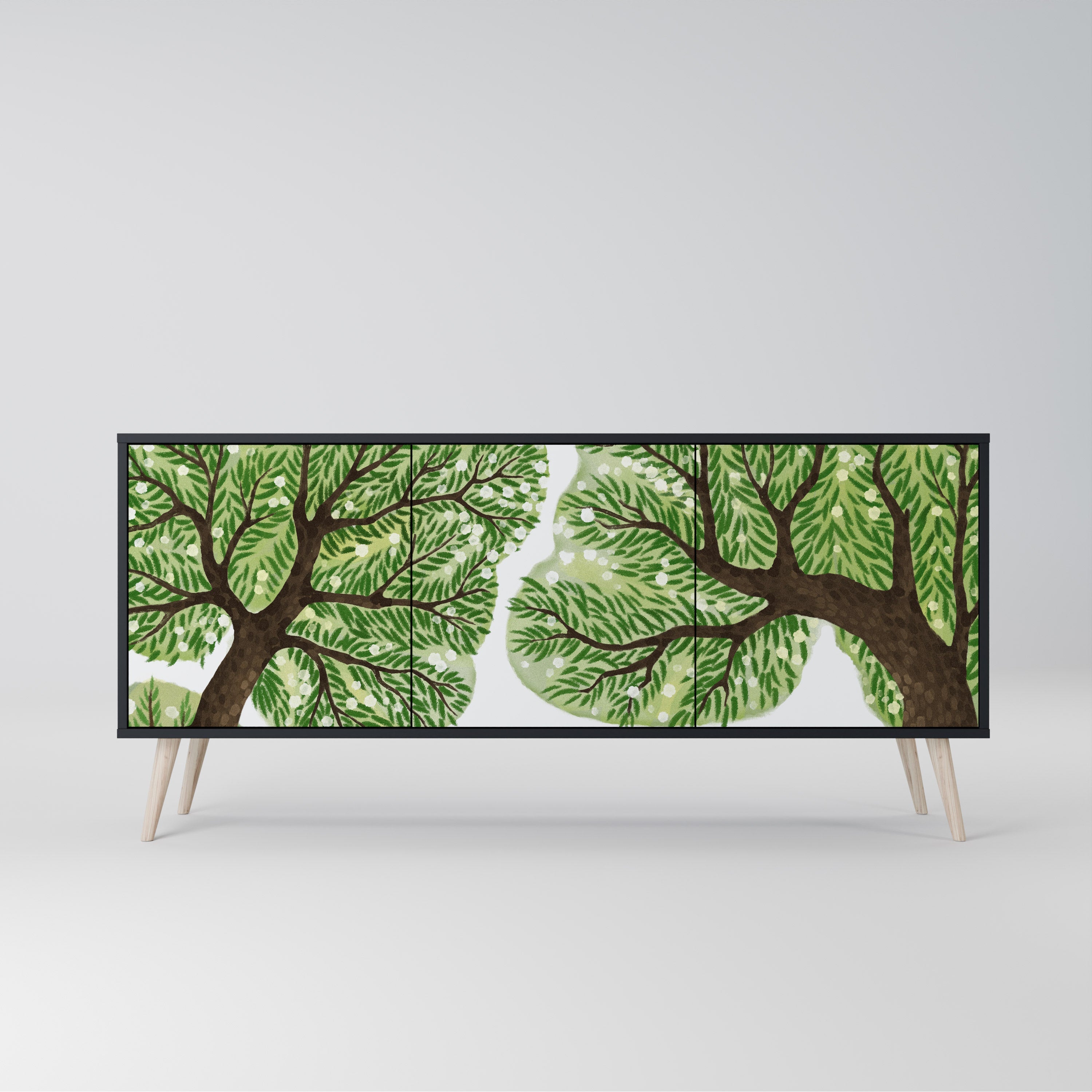 WILDERNESS DASH 3-Door Sideboard in Black Finish