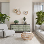 LEAVES ON GREEN Aparador de 3 Portas em Acabamento Preto