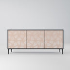 LEAVES ON BEIGE Aparador de 3 Portas em Acabamento Preto