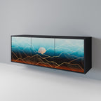 LUNAR SECRETS 3-Door Sideboard in Black Finish