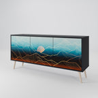 LUNAR SECRETS 3-Door Sideboard in Black Finish