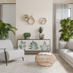 GREEN LEAFY STAMPS 3-Door Sideboard in Black Finish