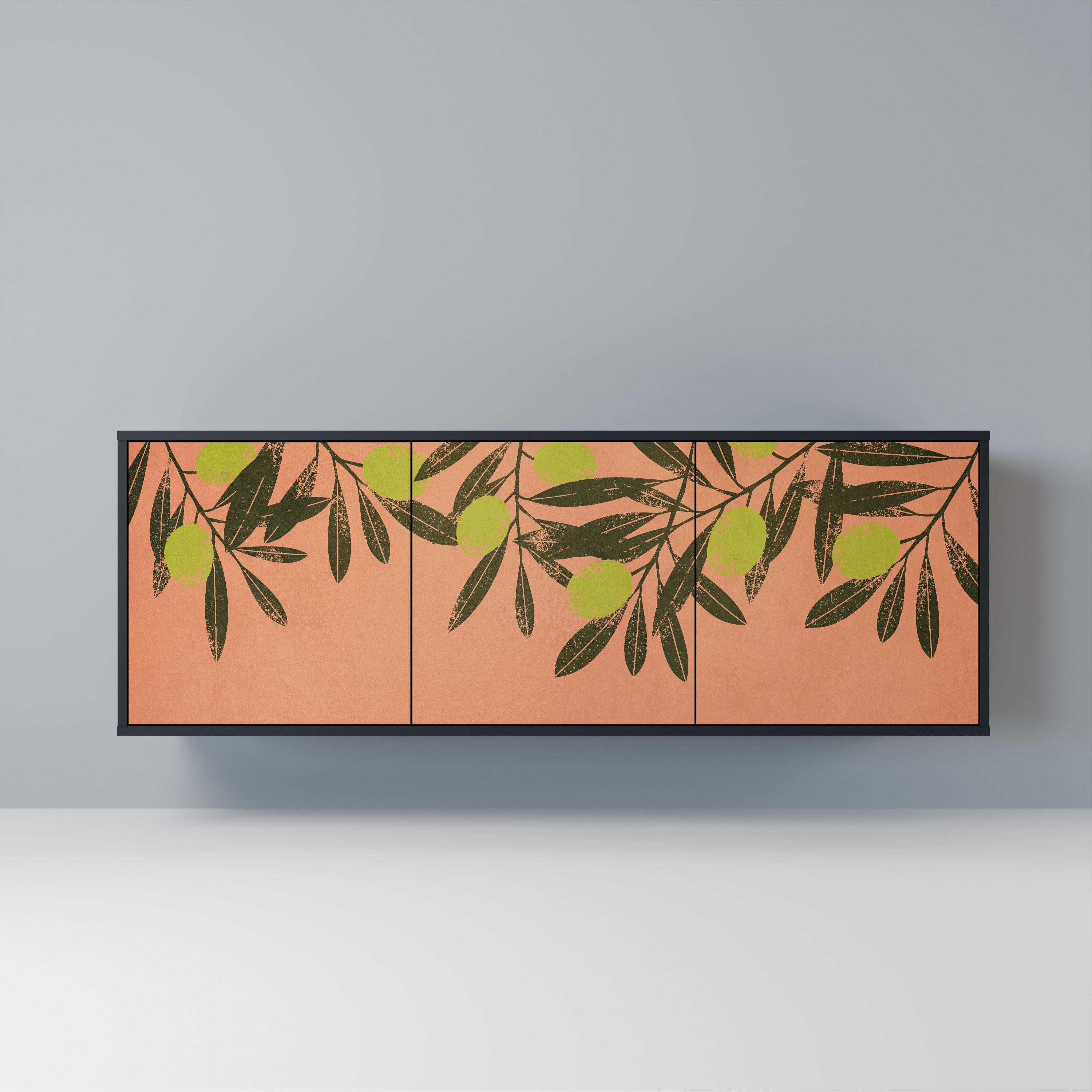 JUICY OLIVES 3-Door Sideboard in Black Finish