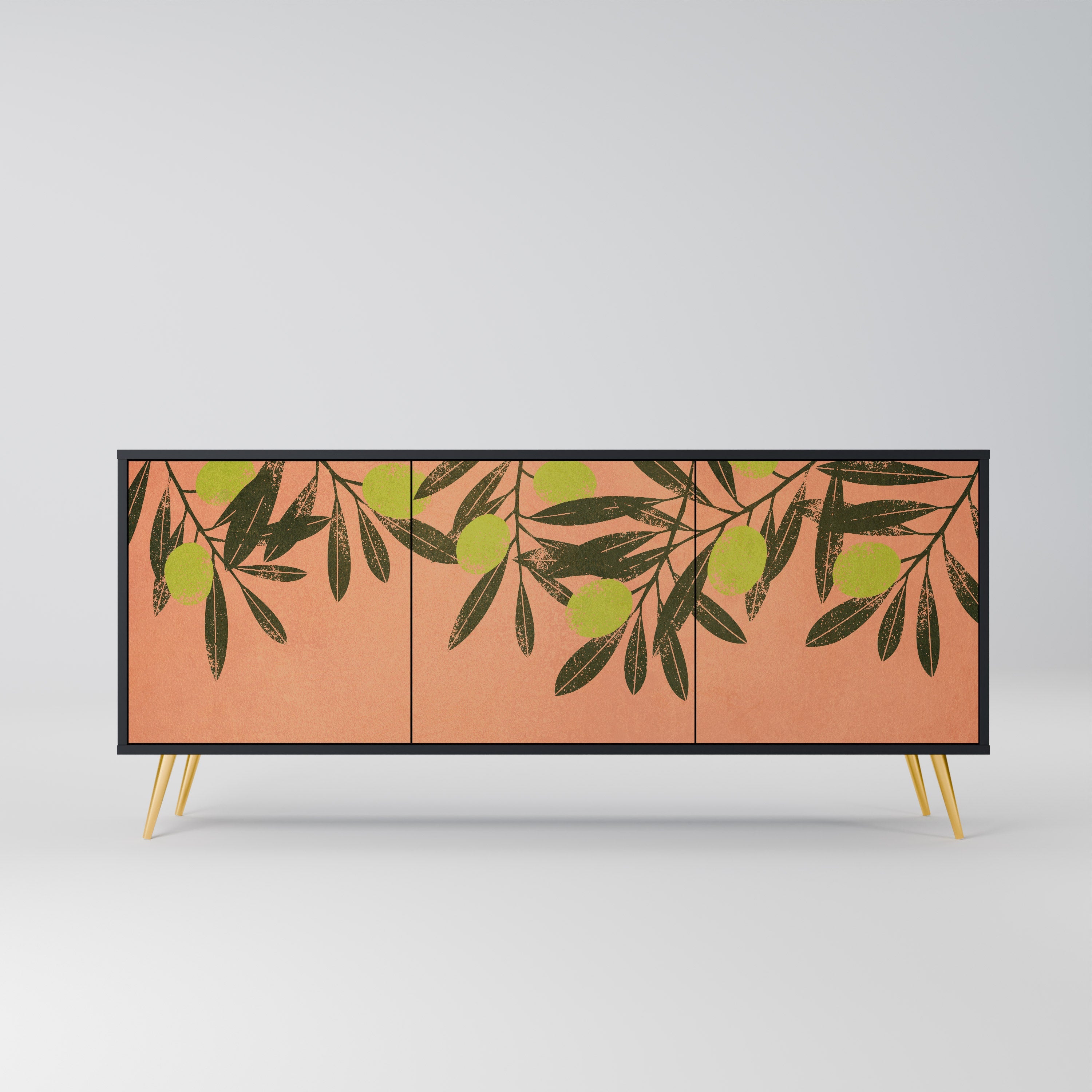 JUICY OLIVES 3-Door Sideboard in Black Finish