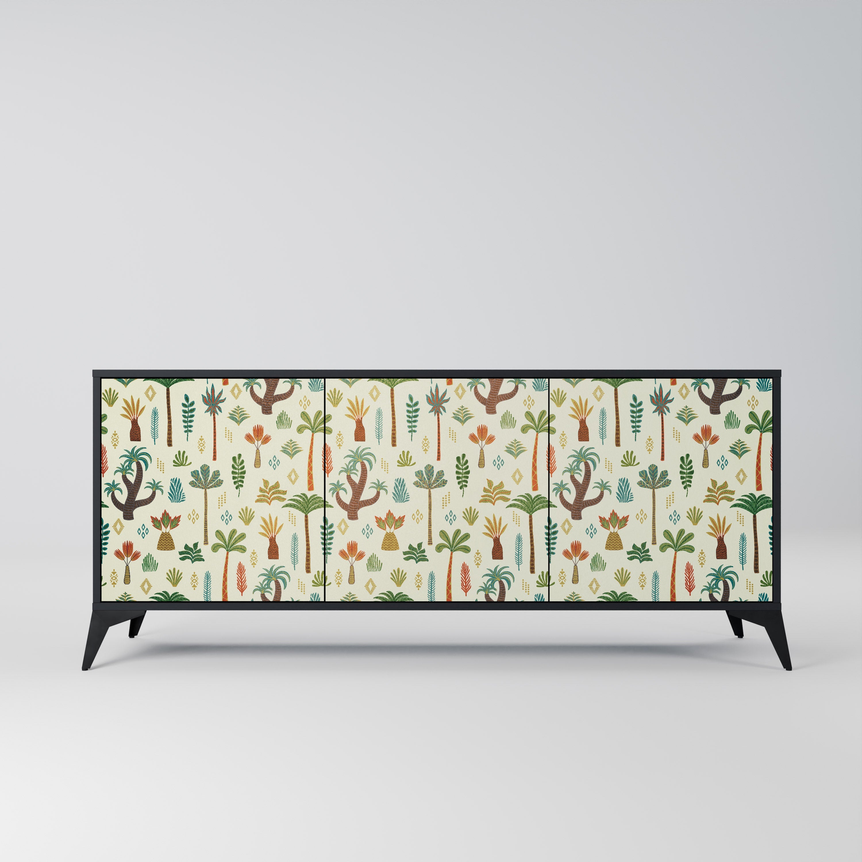 PALM SPRING 3-Door Sideboard in Black Finish