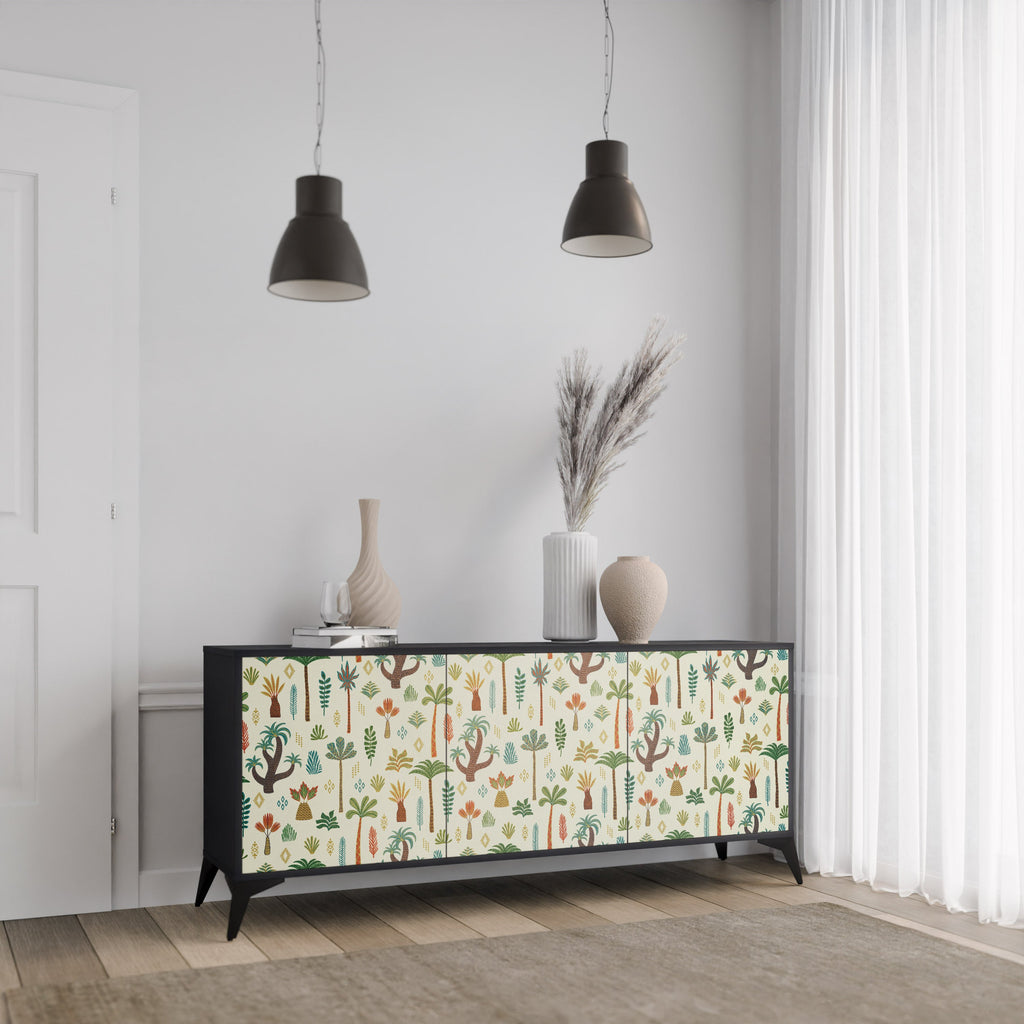 PALM SPRING 3-Door Sideboard in Black Finish