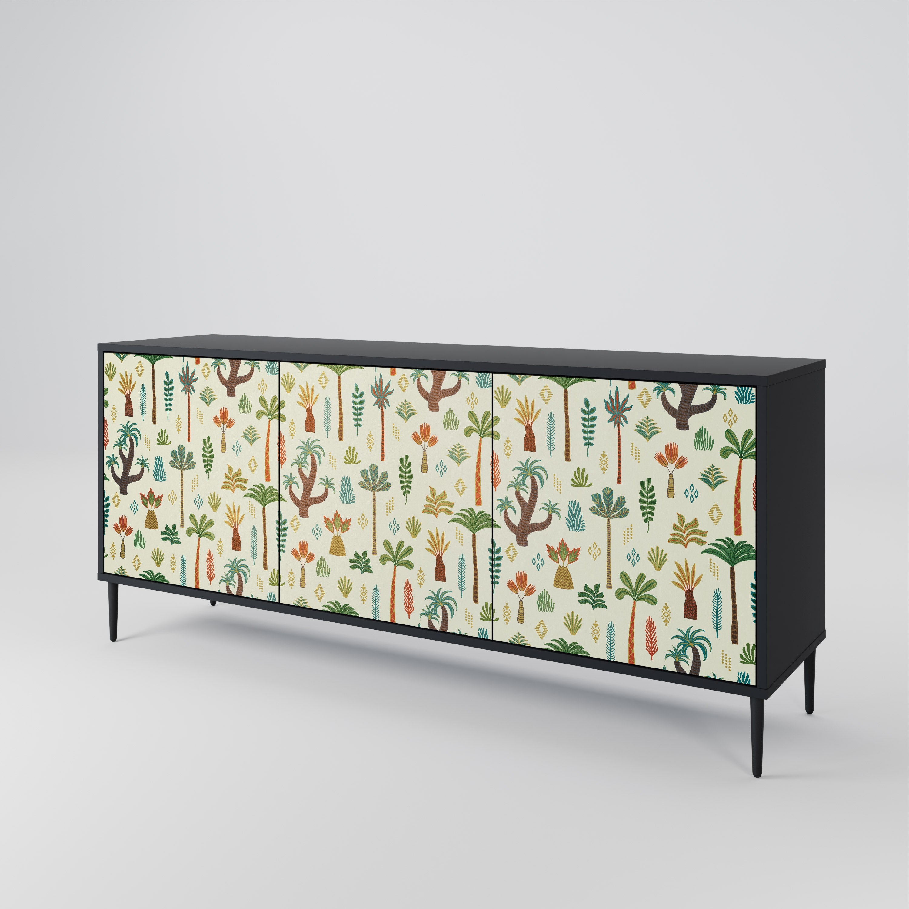 PALM SPRING 3-Door Sideboard in Black Finish