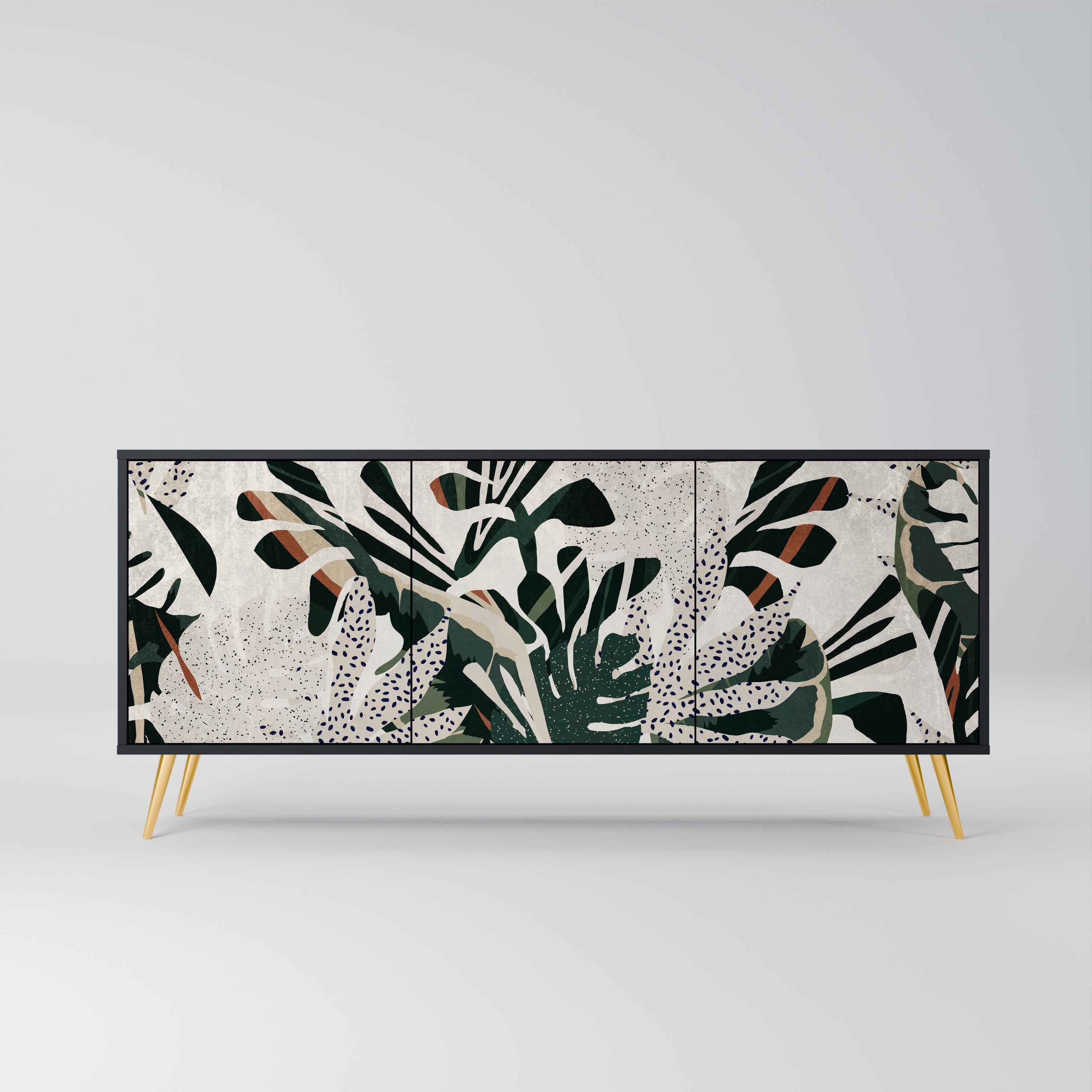VERDURE FORMATION 3-Door Sideboard in Black Finish